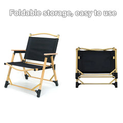 Outdoor Folding Chair Portable Camping Seat Compact Foldable Chair for Picnic - Black