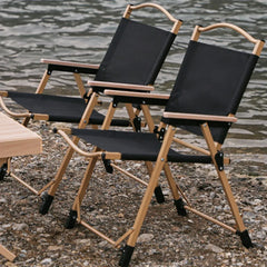 Outdoor Folding Chair Portable Camping Seat Compact Foldable Chair for Picnic - Black