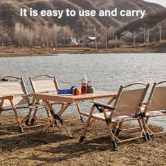 Outdoor Folding Chair Portable Camping Seat Compact Foldable Chair for Picnic - Khaki