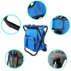 Portable Outdoor Folding Chair Oxford Small Stool for Fishing Camping Hiking - Green