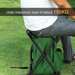 Portable Outdoor Folding Chair Oxford Small Stool for Fishing Camping Hiking - Green