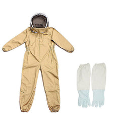 Full Beekeeping Suit Bee Suit Heavy Duty Leather Ventilated Keeping Gloves - L (with Gloves)