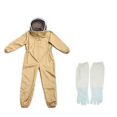 Full Beekeeping Suit Bee Suit Heavy Duty Leather Ventilated Keeping Gloves - L (with Gloves)