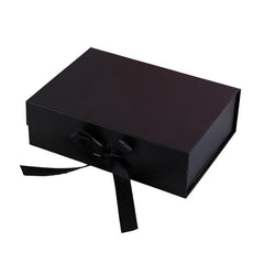 Elegant Ribbon Flip Folding Gift Boxes Multiple Colors High-Quality Cardboard - White