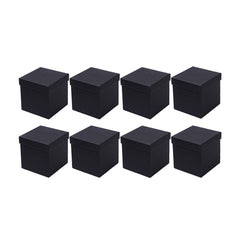 Square Gift Boxes 8pcs Empty Packaging Boxes for Favour Party Wedding Storage - Black-20x16.5cm