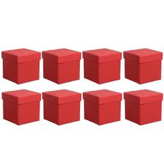 Square Gift Boxes 8pcs Empty Packaging Boxes for Favour Party Wedding Storage - Black-20x16.5cm