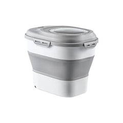 Large Capacity Pet Food Storage Box Foldable Design with Seal Lid - Grey