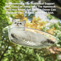 Cat Hammock Bed Glass Hanging Basket Clear Pet Nest Elevated Sleeping Bed - White