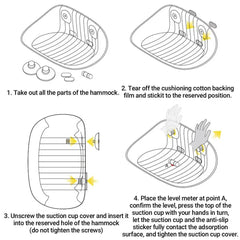 Cat Hammock Bed Glass Hanging Basket Clear Pet Nest Elevated Sleeping Bed - White