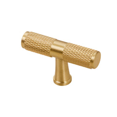 Light Luxury Cabinet Handle Full Copper Gold Straight Knurled Drawer Door Pull - 320mm
