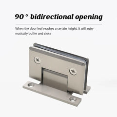 H Shaped 90 Degree Glass Clamp Double Opening Bevel Edge Bathroom Shower Clip - Nickel