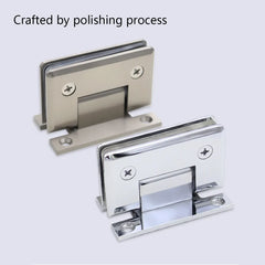 H Shaped 90 Degree Glass Clamp Double Opening Bevel Edge Bathroom Shower Clip - Nickel