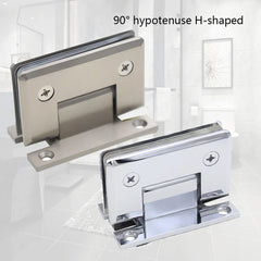 H Shaped 90 Degree Glass Clamp Double Opening Bevel Edge Bathroom Shower Clip - Nickel
