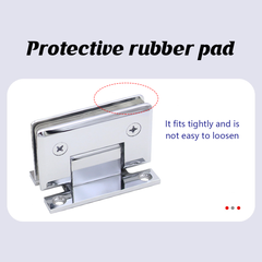 H Shaped 90 Degree Glass Clamp Double Opening Bevel Edge Bathroom Shower Clip - Nickel