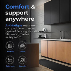 44x180cm Non-Slip Waterproof Kitchen Door Mat Floor Rug Carpet Anti-Oil Easy Clean - Blue