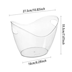 2PCS Transparent 3.5L Ice Bucket Large Capacity Wine Beer Cooler Picnic Basket