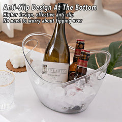 2PCS Transparent 3.5L Ice Bucket Large Capacity Wine Beer Cooler Picnic Basket