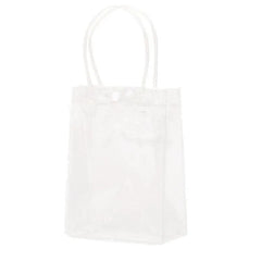 100x PVC Transparent Gift Tote Bag with Snap Button for Packaging - 20*16*8cm