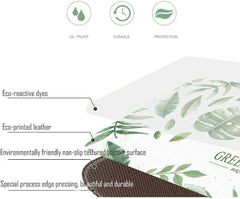 45x180cm Kitchen Mat Non-Slip Waterproof Pvc Floor Rug Carpet Anti-Oil Easy Clean - Leaf