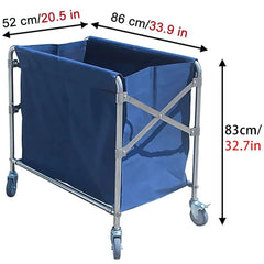 Folding Linen Trolley with Hand Push Design for Storage Room Cleaning Service