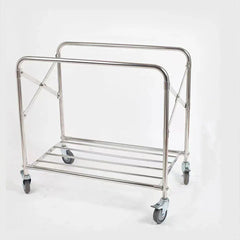 Folding Linen Trolley with Hand Push Design for Storage Room Cleaning Service
