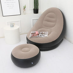 3pcs Inflatable Air Chair Seat Lazy Sofa Lounge Blow Up Ottoman Outdoor Couch