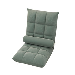 Floor Lounge Sofa Bed Chair with Lumbar Pillow Folding Adjustable Cushion - White