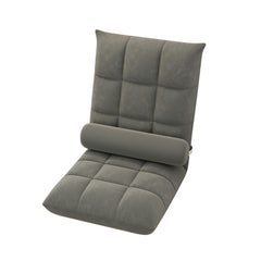 Floor Lounge Sofa Bed Chair with Lumbar Pillow Folding Adjustable Cushion - White