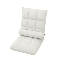 Artiss Floor Lounge Sofa Bed Chair with Lumbar Pillow Folding Adjustable Cushion - White