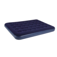 King Size Inflatable Airbed Easy Inflate Flocked Air Mattress Camping Guest Bed