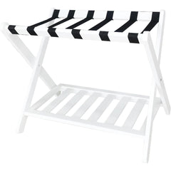 Foldable Luggage Rack Stand Portable Black Storage Shelf for Bedroom Travel