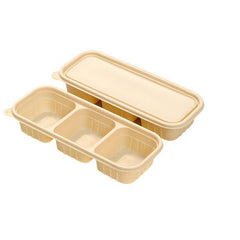 Biodegradable Corn Starch Meal Prep Containers Lids Durable Multi Compartment - C2B