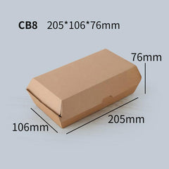 UP To 250PCS Cardboard Hot Dog Box - Brown Corrugated Kraft - Plain - CB2-250PCS