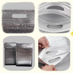 100Pcs Aluminum Foil Insulated Food Storage Bags for Thermal Cooling - 30*40CM-100PCS