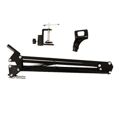 Microphone Suspension Boom Arm Desktop Stand Mic Holder Mount and Pop Filter - Mic Stand with Pop Filter