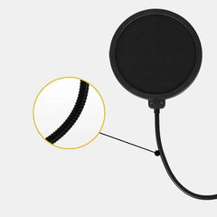 Microphone Suspension Boom Arm Desktop Stand Mic Holder Mount and Pop Filter - Mic Stand with Pop Filter