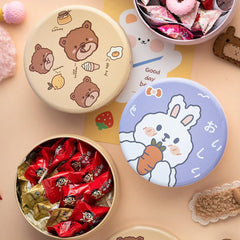 10PCS Cookie Tin Box Metal Biscuit Gift Box Candy Packaging Dragon Year Baking - Bread Bear (bump)