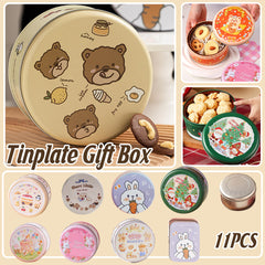 10PCS Cookie Tin Box Metal Biscuit Gift Box Candy Packaging Dragon Year Baking - Carrot Rabbit