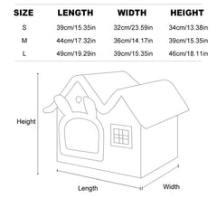 Removable Washable Pet House Four Seasons Cat Enclosed House - Grey-L