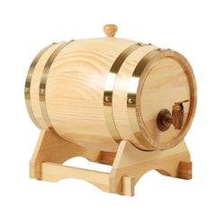 5L Wooden Wine Barrel Whiskey Rum Beer Spirits Storage Brewing Cask Vintage - Red
