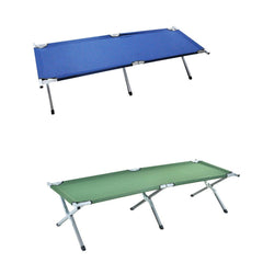 Portable Lightweight Folding Aluminum Camping Bed Ultra Light Outdoor Camp Bed - Green
