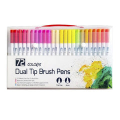 12-120 Watercolor Brush Pen Set Artist Sketch Marker - White-72 Colours