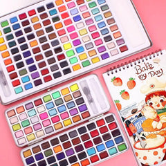 12-90 Watercolour Paint Set With Brush Painting Water Colour Kits - 90 Colours