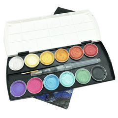 12-90 Watercolour Paint Set With Brush Painting Water Colour Kits - 90 Colours