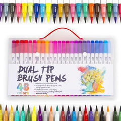 12-120 Watercolor Brush Pen Set Artist Sketch Marker - White-120 Colours