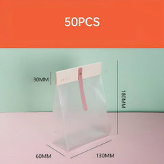 50pcs Transparent Snack Bags Biscuit Candy Bags Resealable Food Packaging - Blue