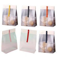 50pcs Transparent Snack Bags Biscuit Candy Bags Resealable Food Packaging - Red