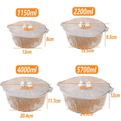 10PCS Duty Aluminum Foil Pots for Hotpot Camping Picnic Tinfoil field cutlery - 4000ml