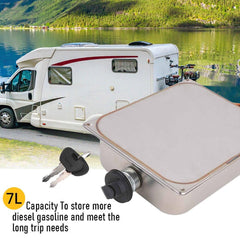 7L Stainless Steel Auxiliary Fuel Tank for Diesel Air Parking Heater with Lock
