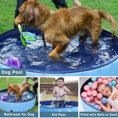 Pet Swimming Pool Foldable Portable Pool for Dogs Outdoor Summer Play - Red-120x30cm